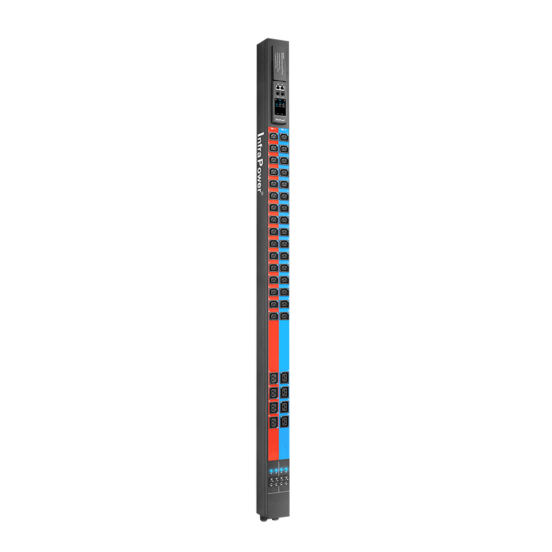 Austin Hughes 7.36kW Single Phase Dual Feed 32A/230V Switched Metered Outlet PDU, 32 x C13 & 8 x C19 Outlets, EN60309 Input Plug, 10ft Cord, 0U Vertical