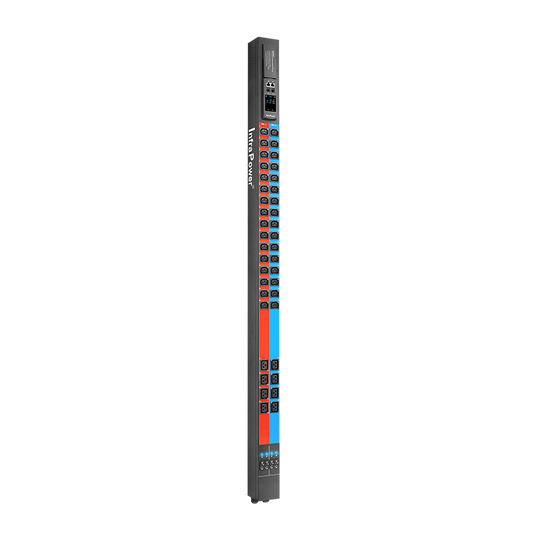 Austin Hughes 7.36kW Single Phase Dual Feed 32A/230V Switched Metered Outlet PDU, 32 x C13 & 8 x C19 Outlets, EN60309 Input Plug, 10ft Cord, 0U Vertical