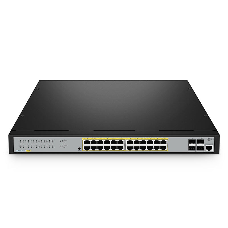 S2805S-24TF-P, 24-Port Gigabit Ethernet L2 Smart Managed PoE+ Switch, 24 x PoE+ Ports @370W, with 4 x 1Gb SFP Uplinks