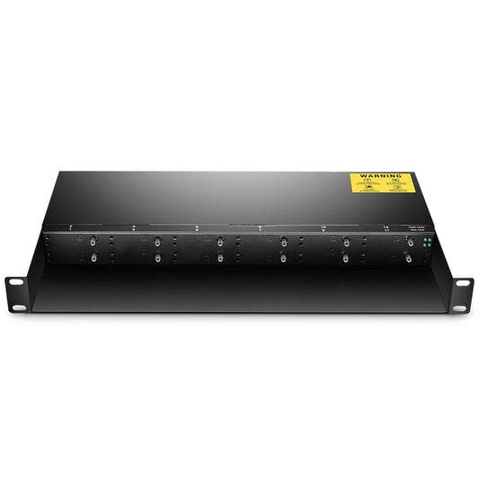 12 Slots 10/100M and 10/100/1000M Mini Media Converter Chassis, 1U Rack Mount, Dual Power AC 220V