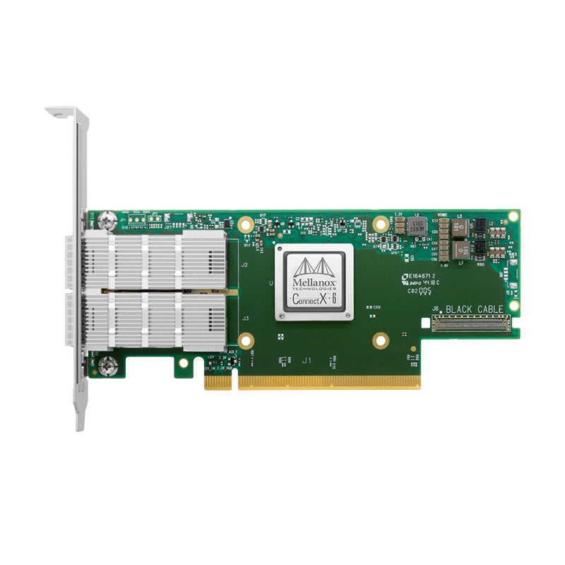 NVIDIA Mellanox MCX653106A-HDAT ConnectX®-6 InfiniBand & Ethernet Adapter Card 200GbE/HDR, Dual-Port QSFP56, PCIe 4.0 x 16, Tall&Short Bracket