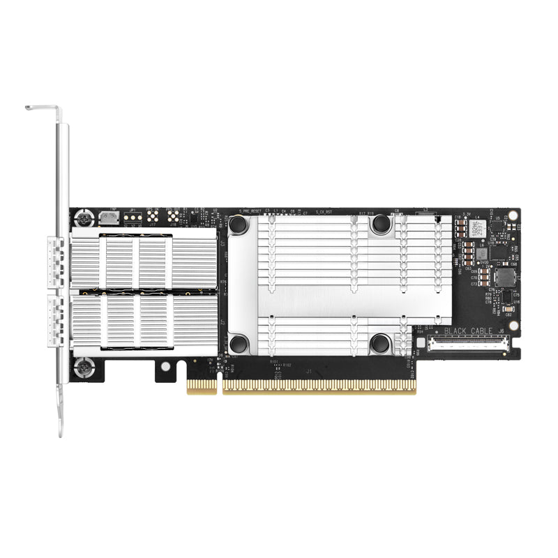 NVIDIA Mellanox MCX755106AS-HEAT ConnectX-7 InfiniBand & Ethernet Adapter Card 200GbE/NDR200, Dual-Port QSFP112, PCIe 5.0 x16, with x16 PCIe Extension Option, Secure Boot, Tall&Short Bracket