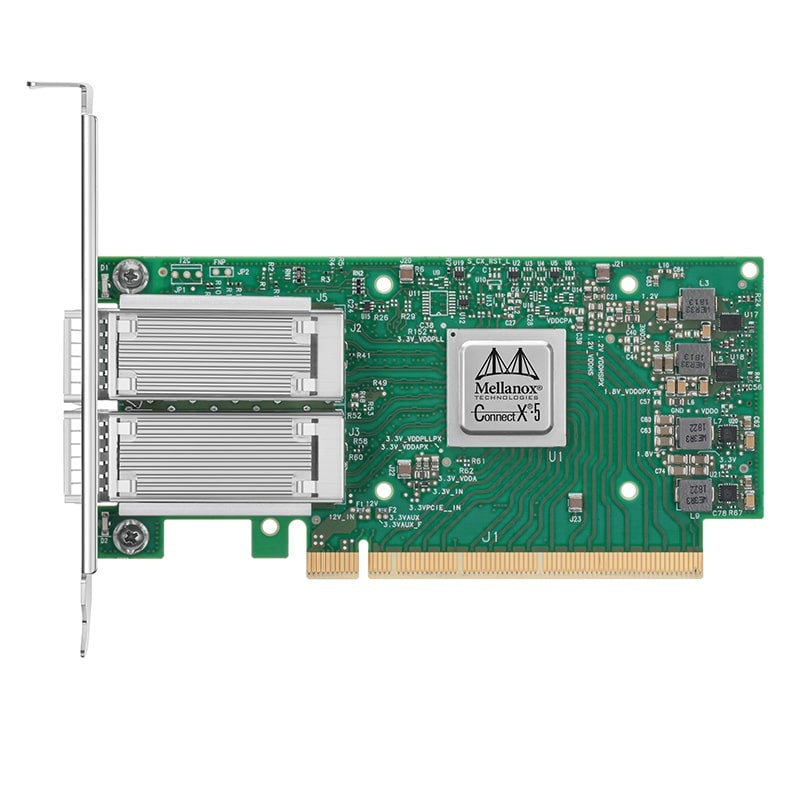 NVIDIA Mellanox MCX516A-CCAT ConnectX®-5 EN Network Interface Card, 100GbE Dual-Port QSFP28, PCIe3.0 x 16, Tall&Short Bracket